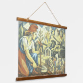 Asymmetrie eines Kampfes Wandteppich Mit Holzrahmen (Gewinkelt)