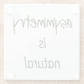 Asymmetrie ist natürlicher Untersetzer aus Glas (Rückseite)