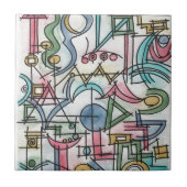 Asymmetrie-Moderne Geometrie des Bauhauses Fliese (Vorderseite)