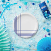 Asymmetrisch Kariert Flannel Navy Blue Linear Pappteller (Party)