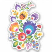 Asymmetrisch poliertes Volksvolk Wycinanki Aufkleber (Vorderseite)