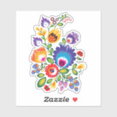 Asymmetrisch poliertes Volksvolk Wycinanki Aufkleber (Blatt)