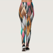 Asymmetrische farbige Bäume Leggings (Rückseite)
