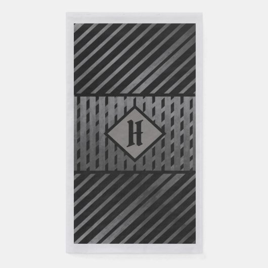 Asymmetrische Geometrie in Schwarz und Grau Serviette (Vorderseite)