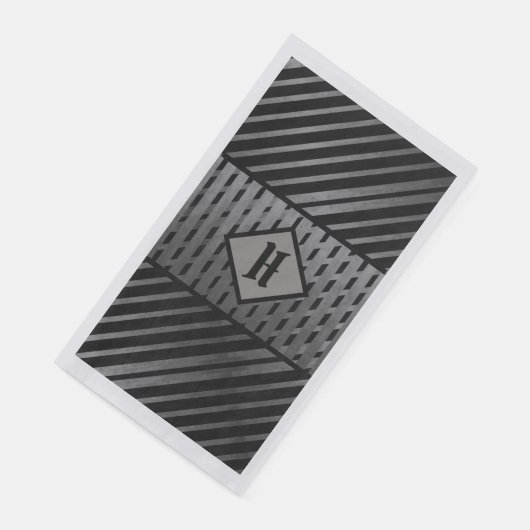 Asymmetrische Geometrie in Schwarz und Grau Serviette (Ecke)