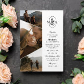 Asymmetrische Hochzeit von eleganten Monogram-Foto Einladung