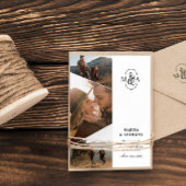 Asymmetrische Hochzeit von eleganten Monogram-Foto Save The Date