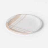 Asymmetrische Karierte Orangenopak-Karierte Linien Pappteller (Schrägansicht)