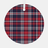 Asymmetrische Karierte Struktur der roten Marine Ornament Aus Glas (Rückseite)