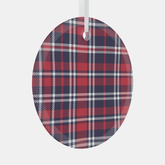 Asymmetrische Karierte Struktur der roten Marine Ornament Aus Glas (Vorderseite Rechts)