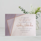 asymmetrischer Rahmen Pflaume mit Rose Folieneinladung (Stehend vorne)