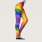 Asymmetrischer Rainbow-Bullseye-LGBT-Preis Leggings (Rechts)