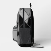 Asymmetrischer Schwarz-Grau-Rucksack von Joya Eve Bedruckter Rucksack (Rechts)
