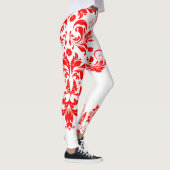 Asymmetrisches Design in Rot und Weiß Leggings (Rechts)