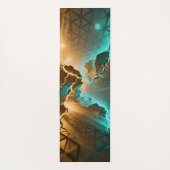 Asymmetrisches Gitter in ockerfarbener Form Yogamatte (Rückseite)