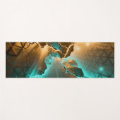 Asymmetrisches Gitter in ockerfarbener Form Yogamatte (Vorderseite (Horizontal))