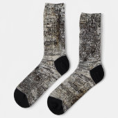 Asymmetrisches Muster der Birkenhalde Grafische Na Socken (Linkes Detail)