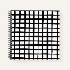 Asymmetrisches Schwarz/Weiß Kariert Notizblock