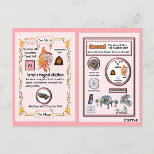 Aszrad Wizard - Astatine-Element Postkarte (Rückseite)