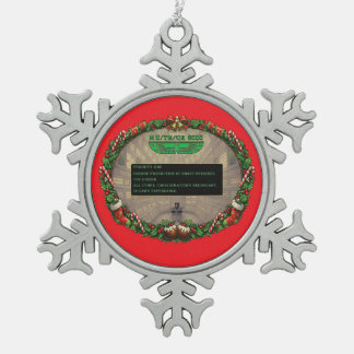 At Christmas, everyone can hear you Cheer! Schneeflocken Zinn-Ornament