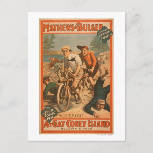 "At gay Coney Island" Musical Comedy Poster #1 Postkarte (Vorderseite)
