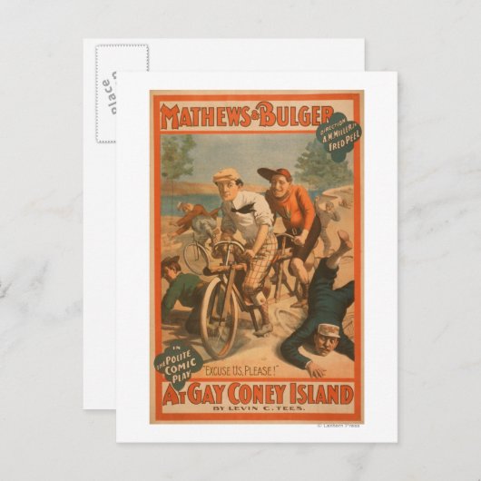 "At gay Coney Island" Musical Comedy Poster #1 Postkarte (Vorne/Hinten)