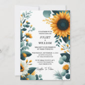 At Plants Rustic Garden Greenery Sunflower Wedding Einladung (Vorderseite)