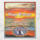 At Sunset we toast Birthday 1738 Weinetikett (Einzelnes Label)