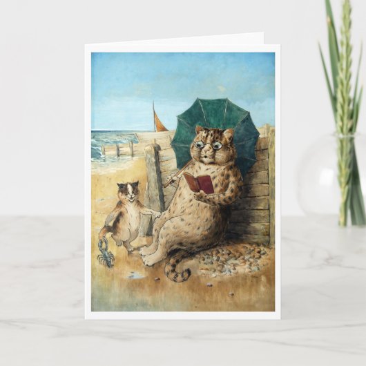 At The Beach, Louis Wain Karte (Vorderseite)