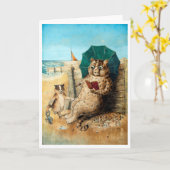 At The Beach, Louis Wain Karte (Gelbe Blume)