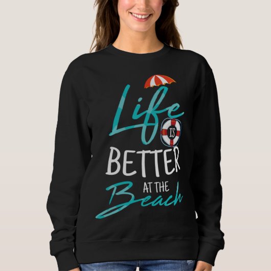 At The Beach Swimming For A Swimming Team Sweatshirt (Vorderseite)