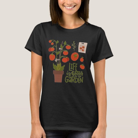 AT THE GARDEN Cute Casual Relaxing Simple T-Shirt (Vorderseite)
