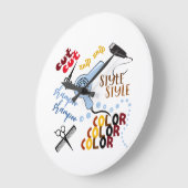 At The Hair Salon Ceramic Große Wanduhr (Winkel)