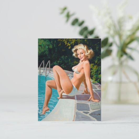 At the Pool Postkarte (Stehend Vorderseite)