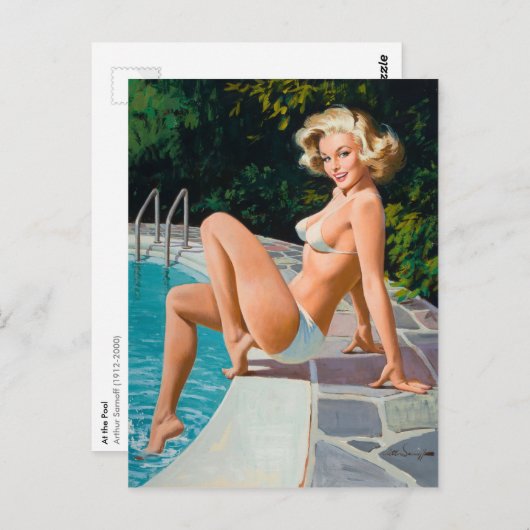 At the Pool Postkarte (Vorne/Hinten)