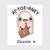 at-toe Funny Attorney Toe Pun Aufkleber (Blatt)
