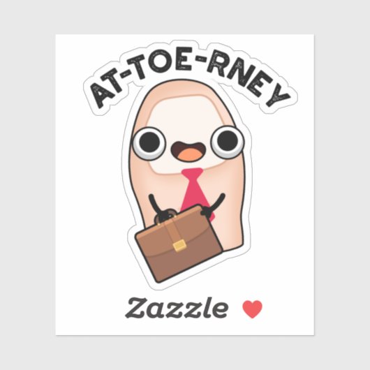 at-toe Funny Attorney Toe Pun Aufkleber (Blatt)