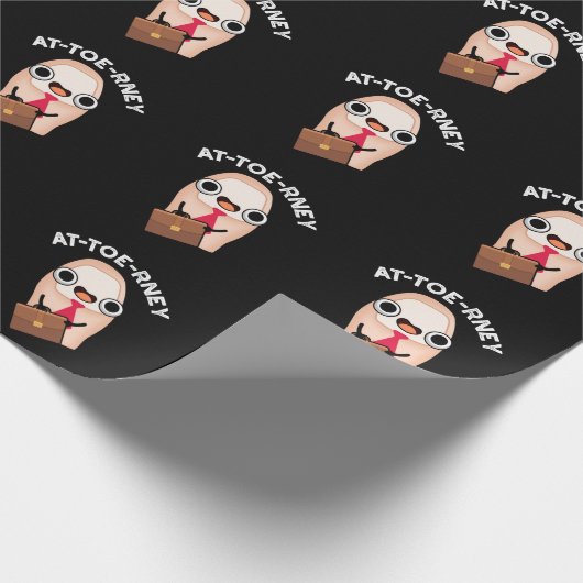 at-toe Funny Attorney Toe Pun Dark BG Geschenkpapier (Ecke)