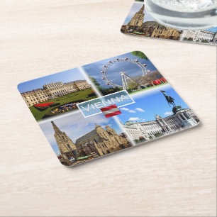 AT Wien - Schloss Schonbrunn - Prater Fnfair - Rechteckiger Pappuntersetzer