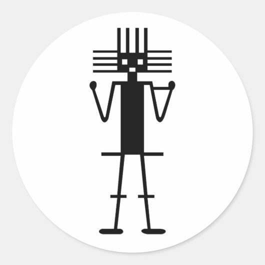 Ataama Gigant Geogliph Symbol antikes nazca peru a Runder Aufkleber (Vorderseite)