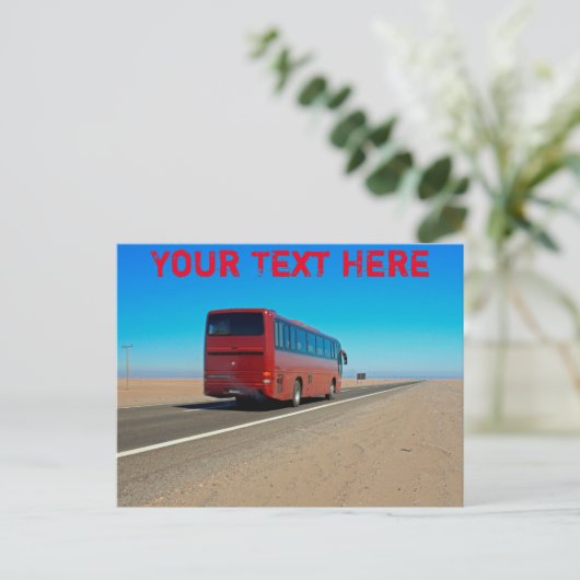 Atacama-Bus, Chile, anpassbare Postkarte (Stehend Vorderseite)