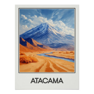 Atacama Vintage Plakat, Wüste und schneebedeckte G Poster