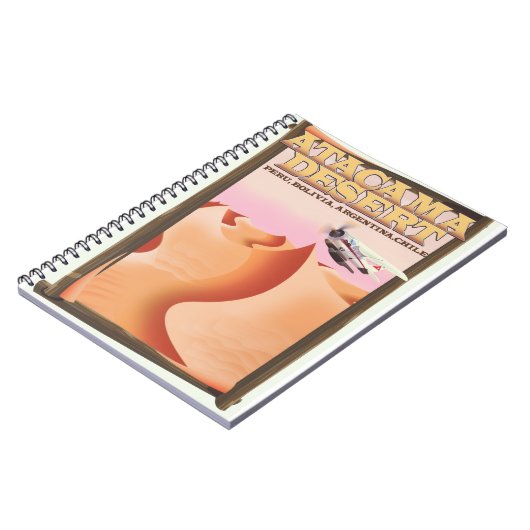 Atacama Wüste Adventure Reiseplakat. Notizblock (Linke Seite)