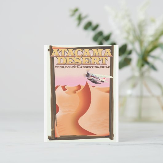 Atacama Wüste Adventure Reiseplakat. Postkarte (Stehend Vorderseite)