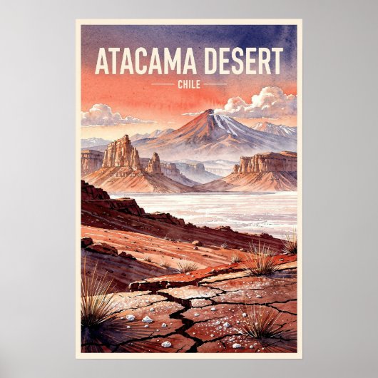Atacama-Wüste Chile Vintage-Reise Poster (Vorne)