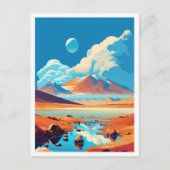 Atacama Wüste Chili Reisen Vintage Darstellung Postkarte (Vorderseite)