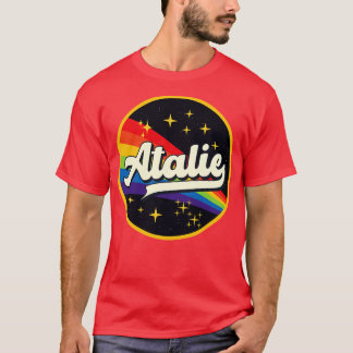 Atalie Regenbogen im Weltraum Vintager Stil T-Shirt