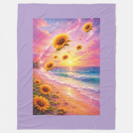 Atardecer de Paz Infinita: Girasoles Mágicos  Fleecedecke