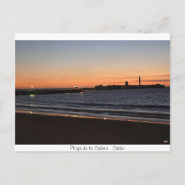 Atardecer en la playa de la Caleta , Cádiz Postkarte