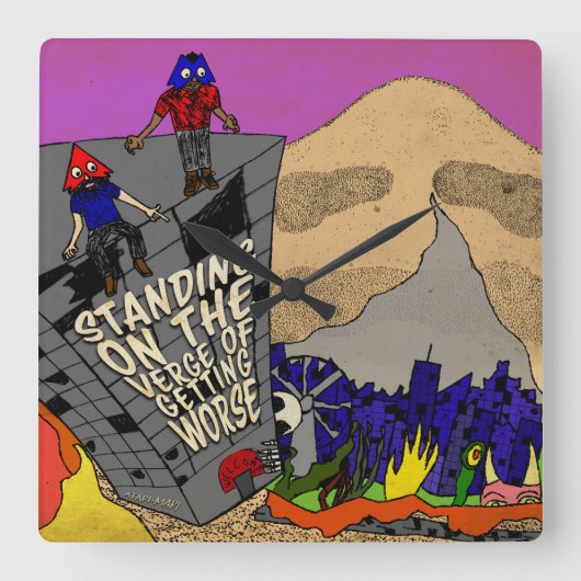 ATARI+MARI-Albumuhr Quadratische Wanduhr (Vorderseite)